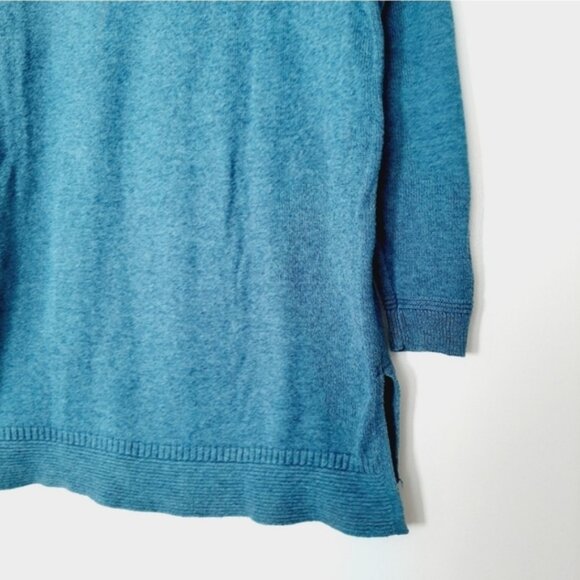 OLD NAVY Marled Sweater Knit Top High Low Hem 3/4 Sleeve Blue Sz S - Picture 11 of 13